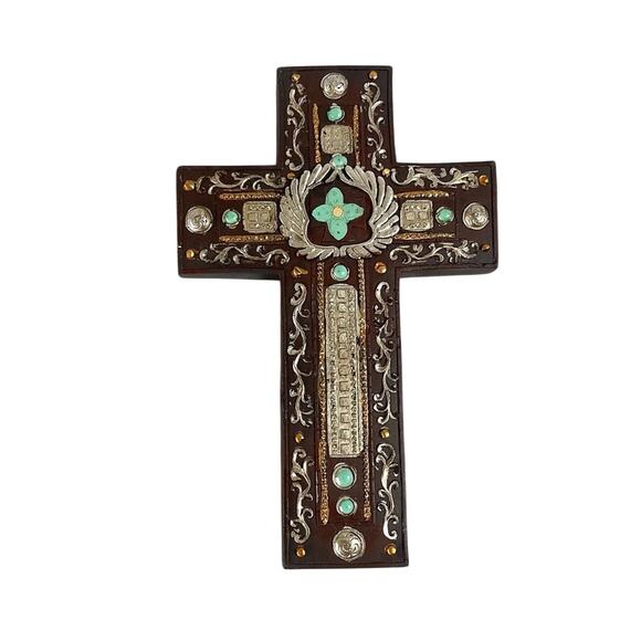 Large Plaster Cross Wall Decor - Picture 1 of 8